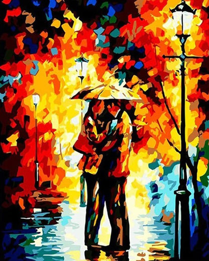 Pareja bajo la lluvia