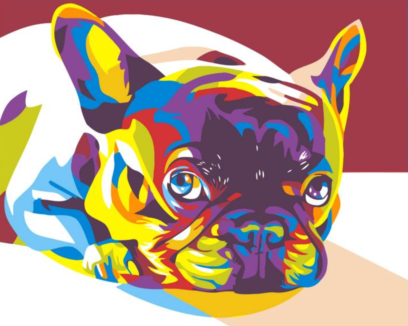 Perro colorido escalofriante