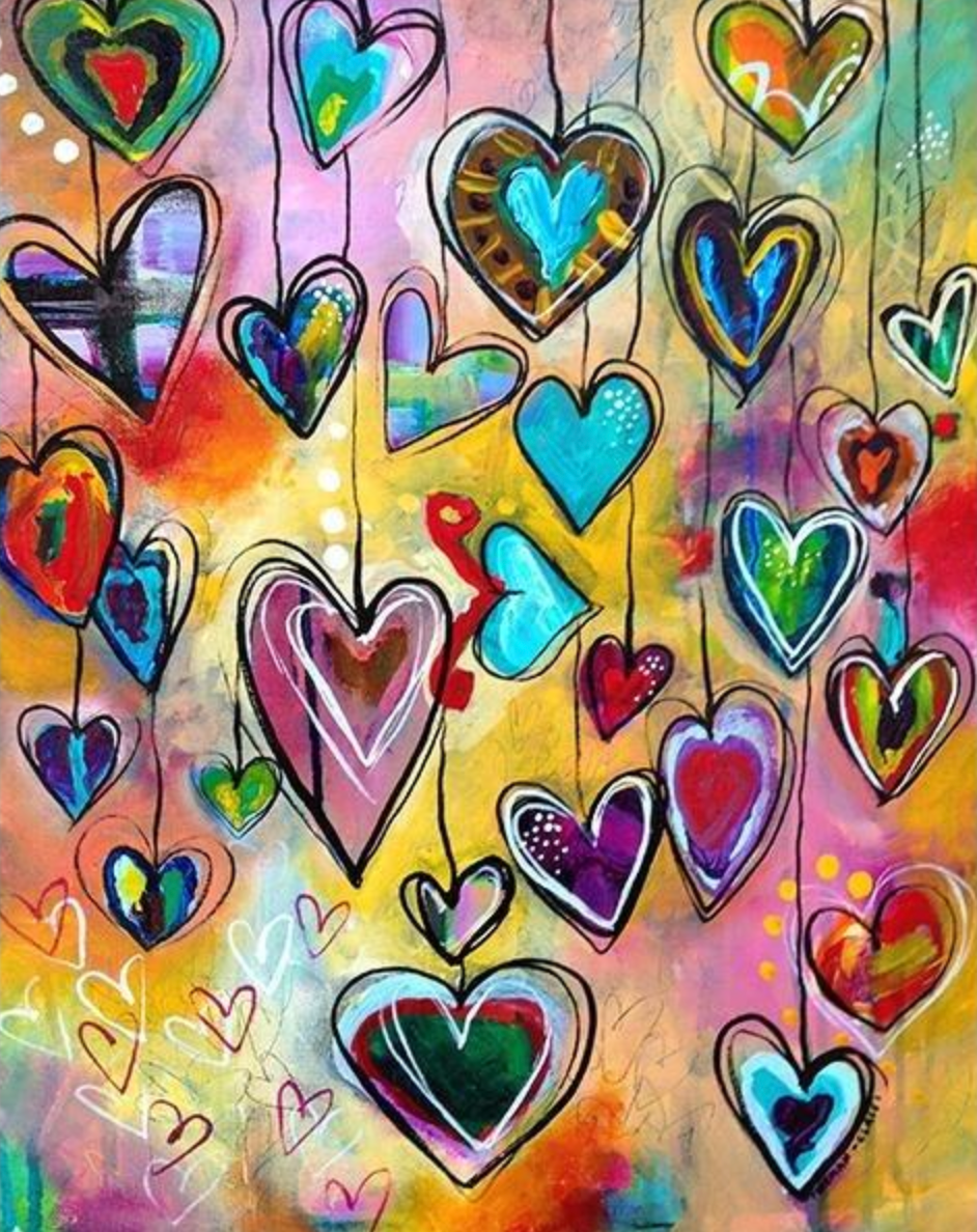 Corazones de colores