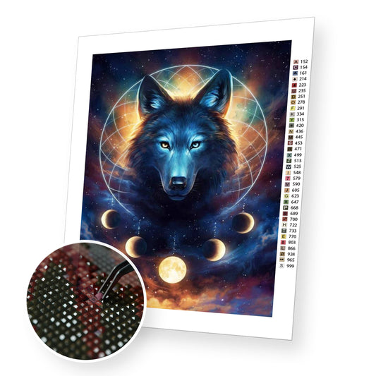 Lobo astral - kit de pintura de diamantes