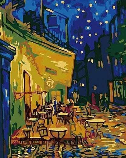 Café Terrace at Night by Vincent van Gogh - Paint by Numbers