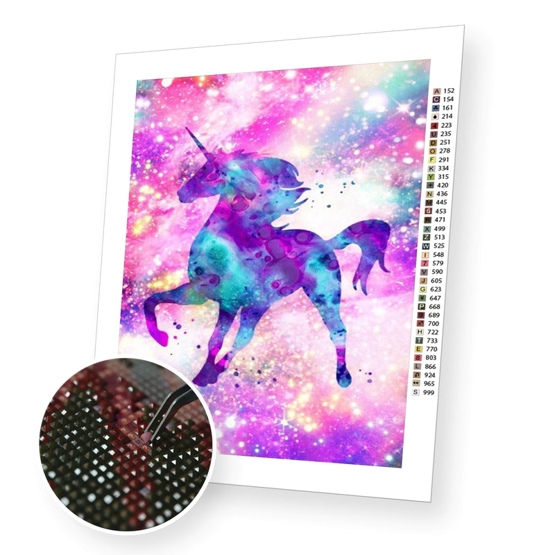 Cosmic Unicorn premium diamond painting kit for adults