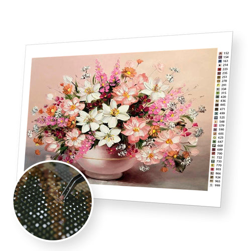 Flowers In Vase premium diamond painting kit for adults