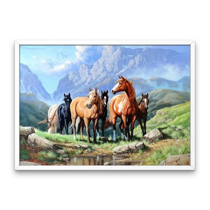 Caballos en la montaña