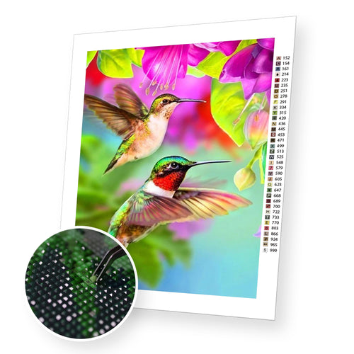 Hummingbirds premium diamond painting kit for adults