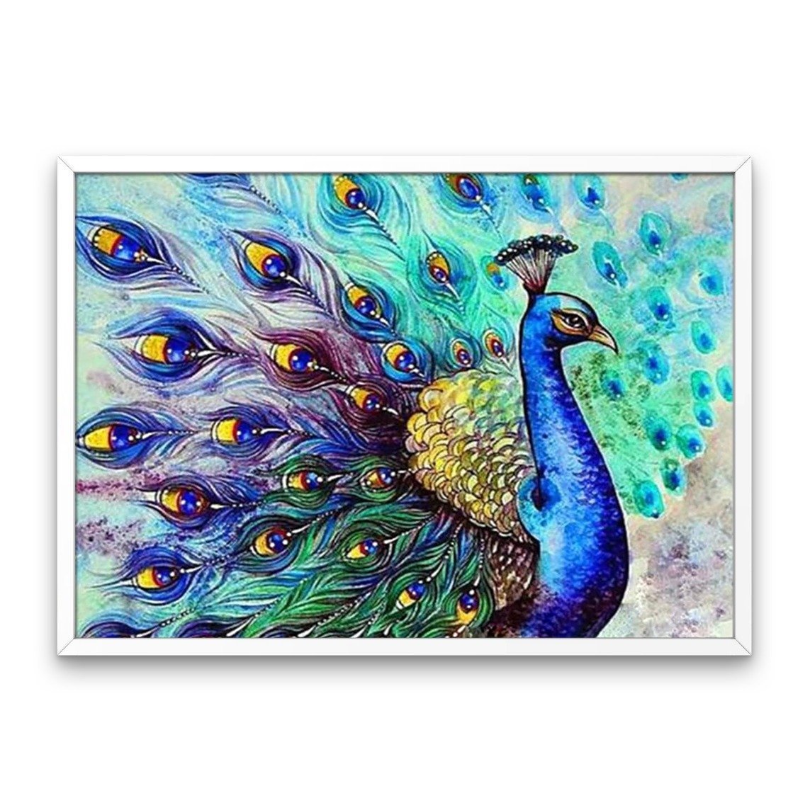 Peacock con plumas abiertas