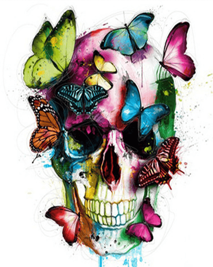 Cráneo en mariposas