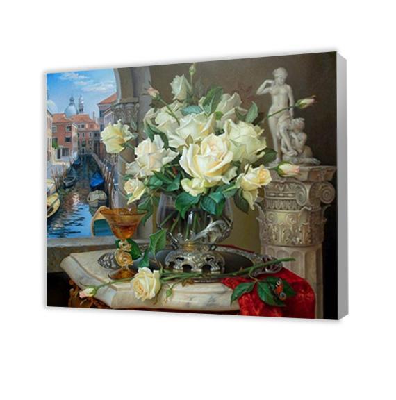 White Roses - Paint by Numbers