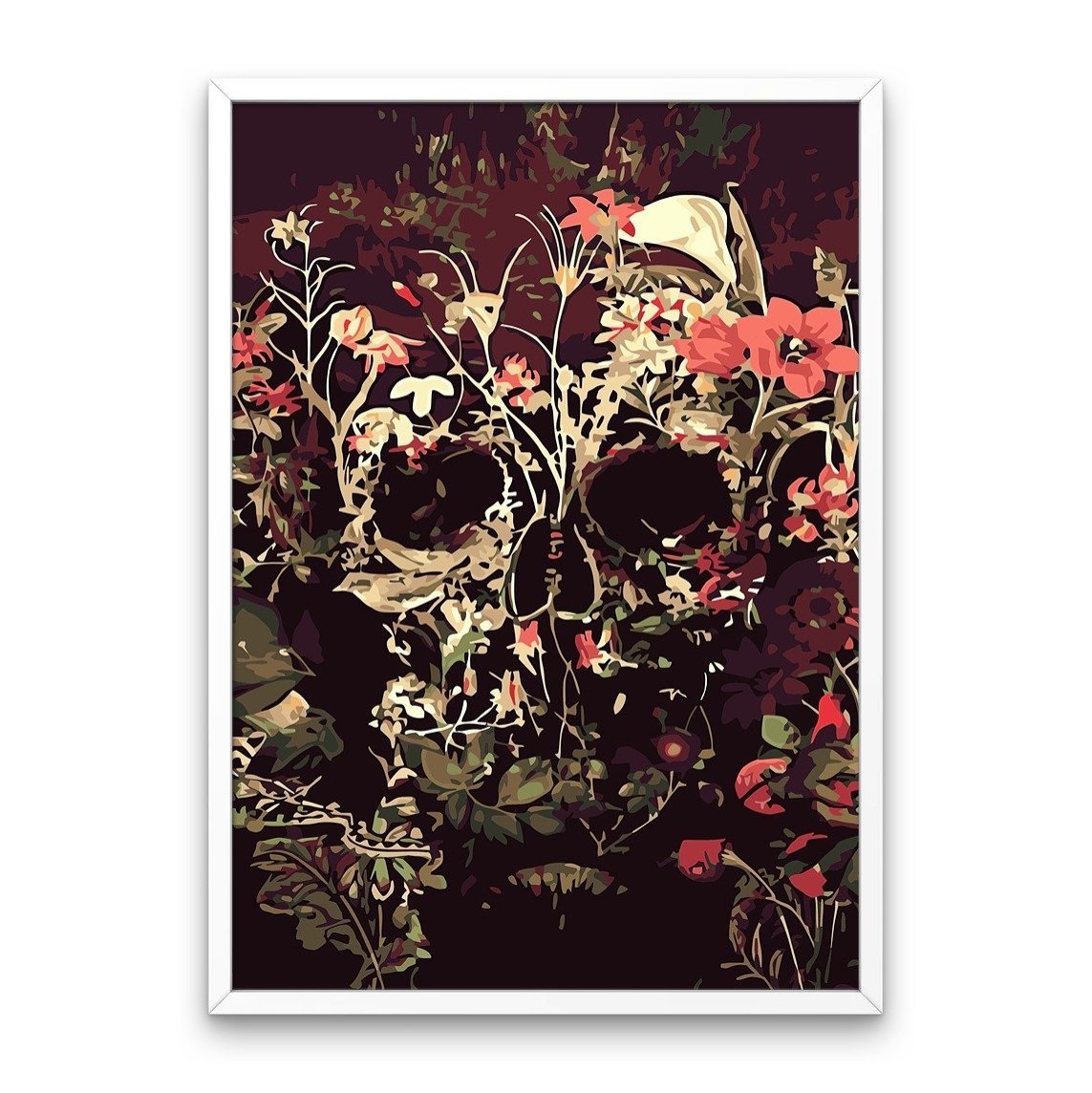 Cráneo con flores